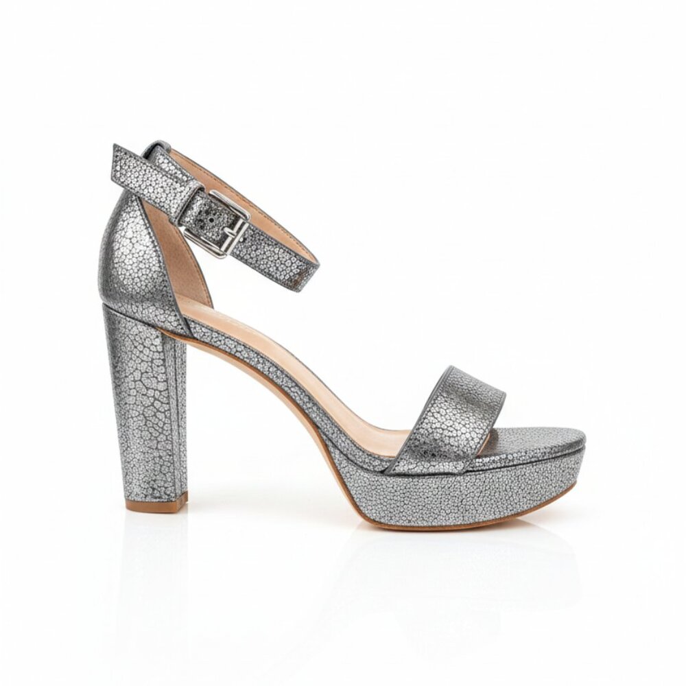 Ralph Lauren Metallic Faux-Snakeskin Platform Dress Sandals
